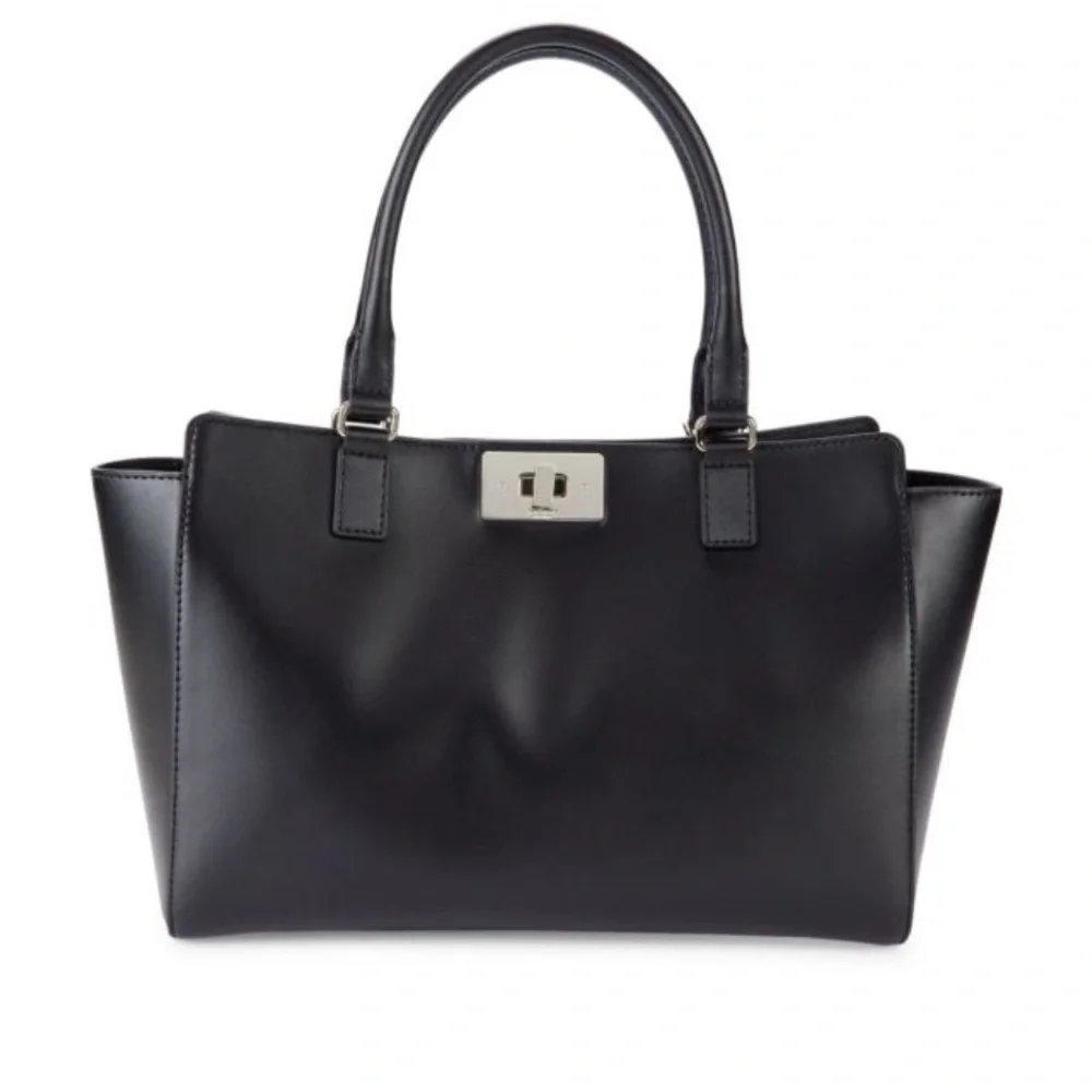 Kate Spade New York Womens Kelsey Orchard Valley Leather Tote Bag Black